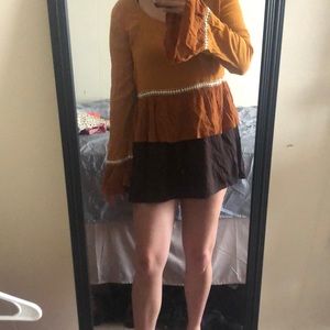 Mustard with bell long sleeves